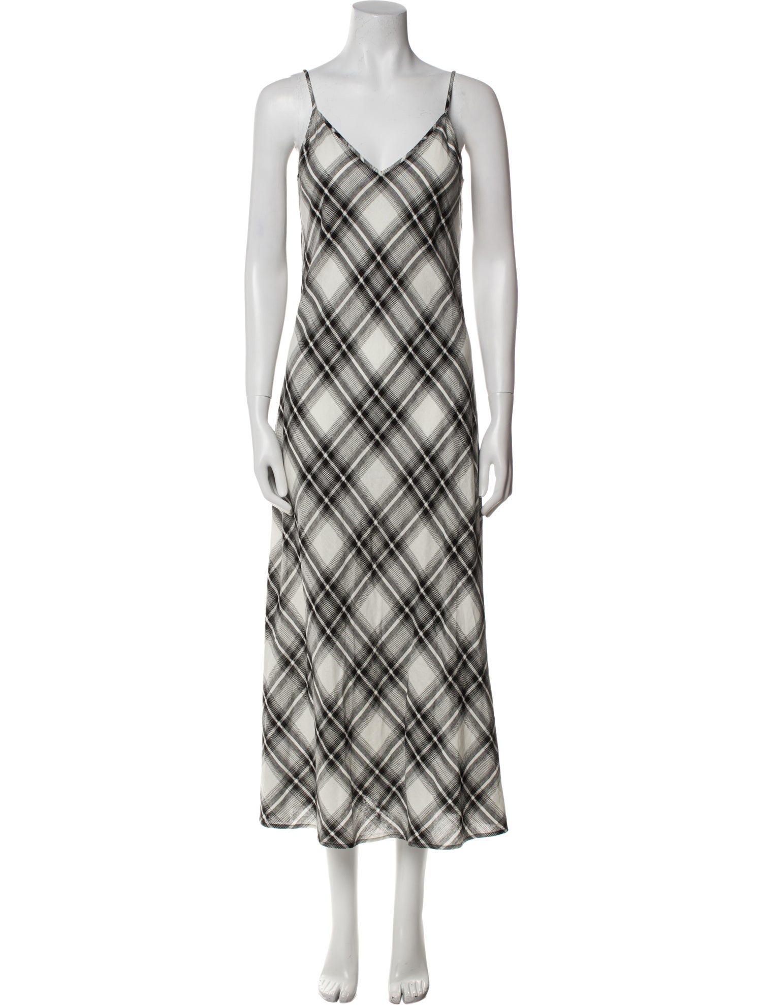 AllSaints Plaid Print Long Dress