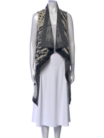 AllSaints Animal Print Open Front Sweater