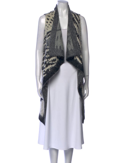 AllSaints Animal Print Open Front Sweater