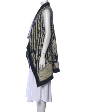 AllSaints Animal Print Open Front Sweater