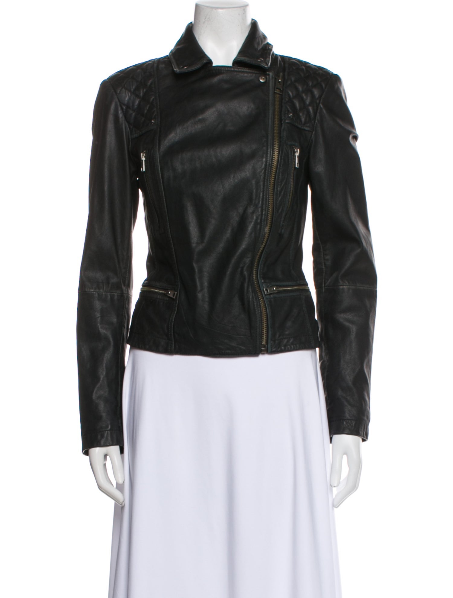 AllSaints Leather Fur Jacket