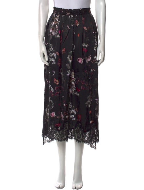 AllSaints Floral Print Midi Length Skirt