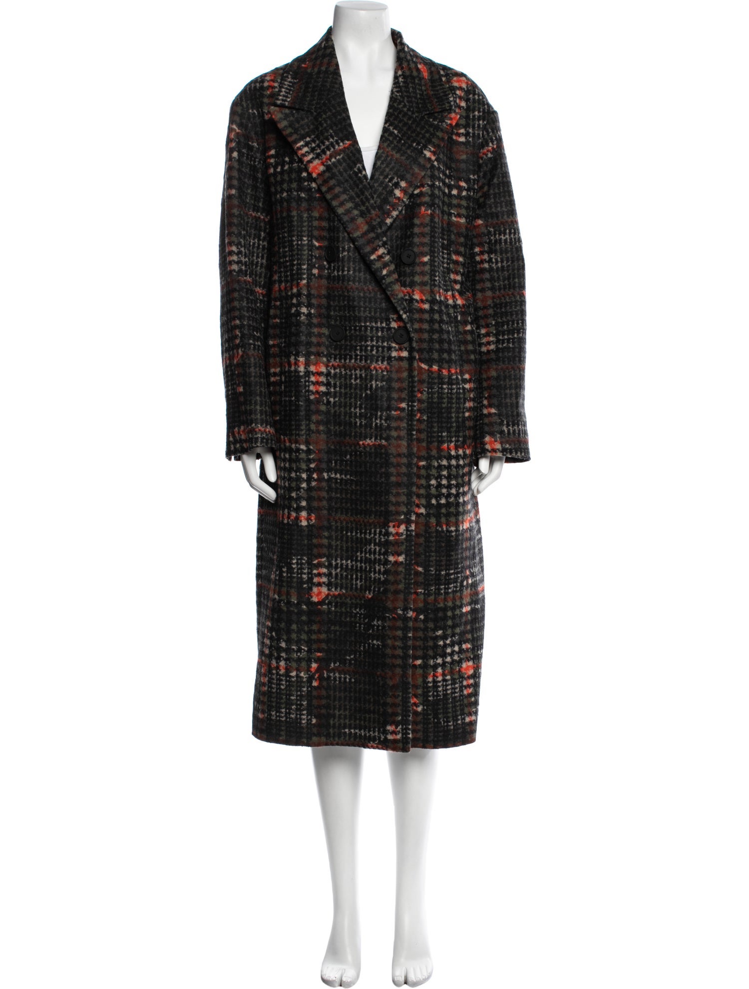 AllSaints Plaid Print Coat