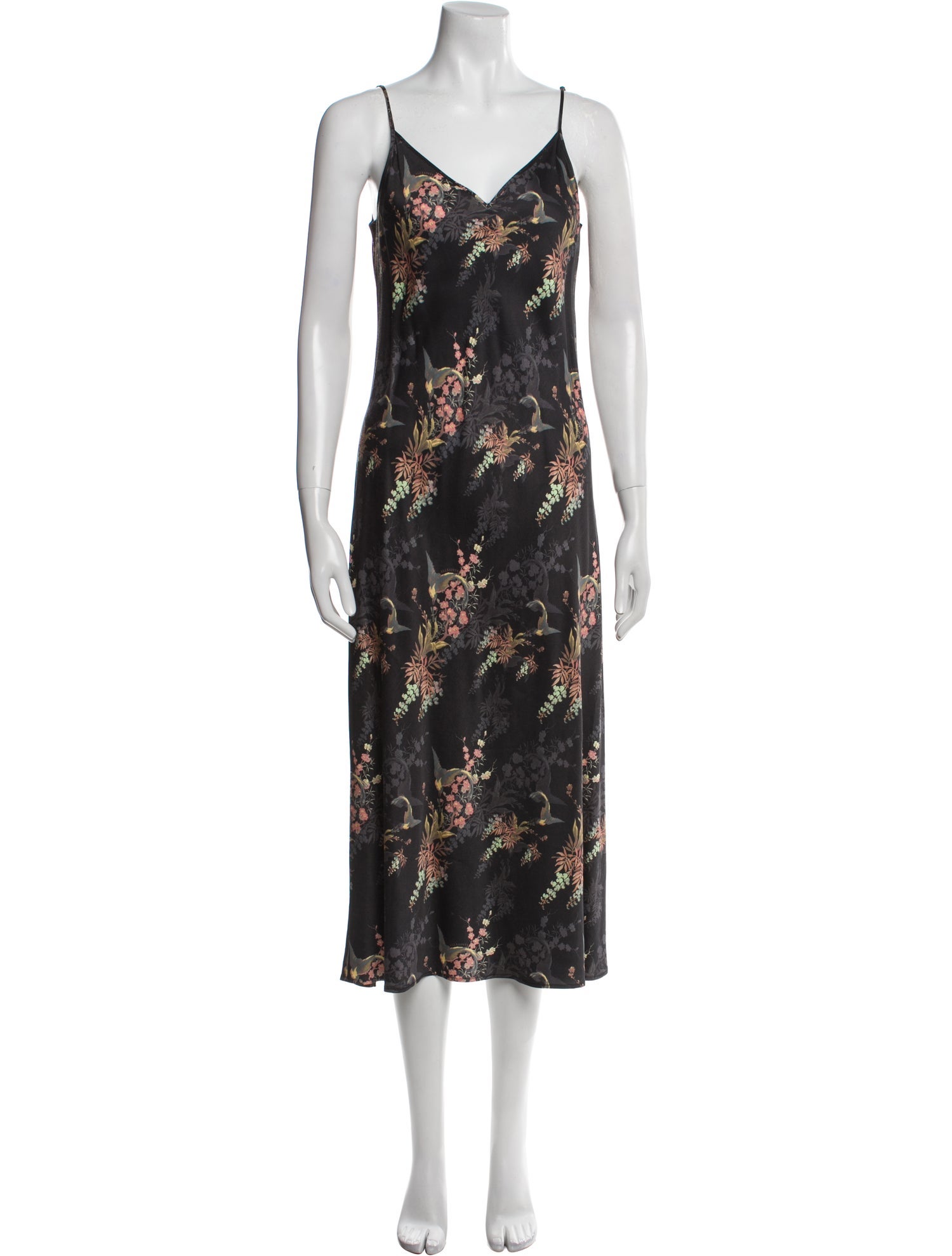 AllSaints Floral Print Long Dress