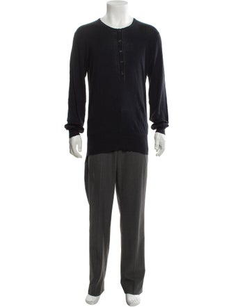 AllSaints Crew Neck Long Sleeve Polo Sweater