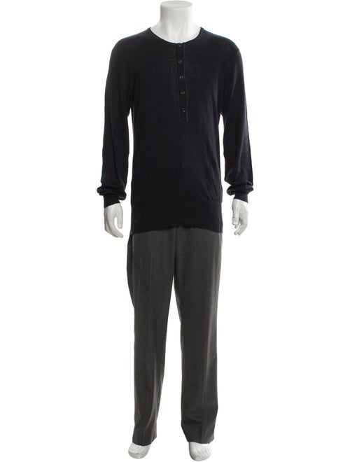 AllSaints Crew Neck Long Sleeve Polo Sweater