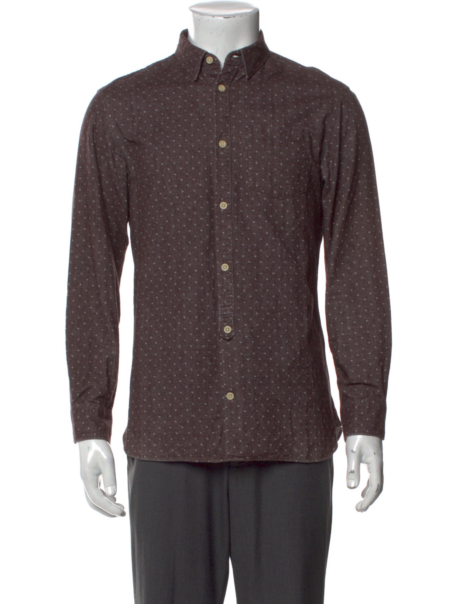 AllSaints Polka Dot Print Long Sleeve Shirt