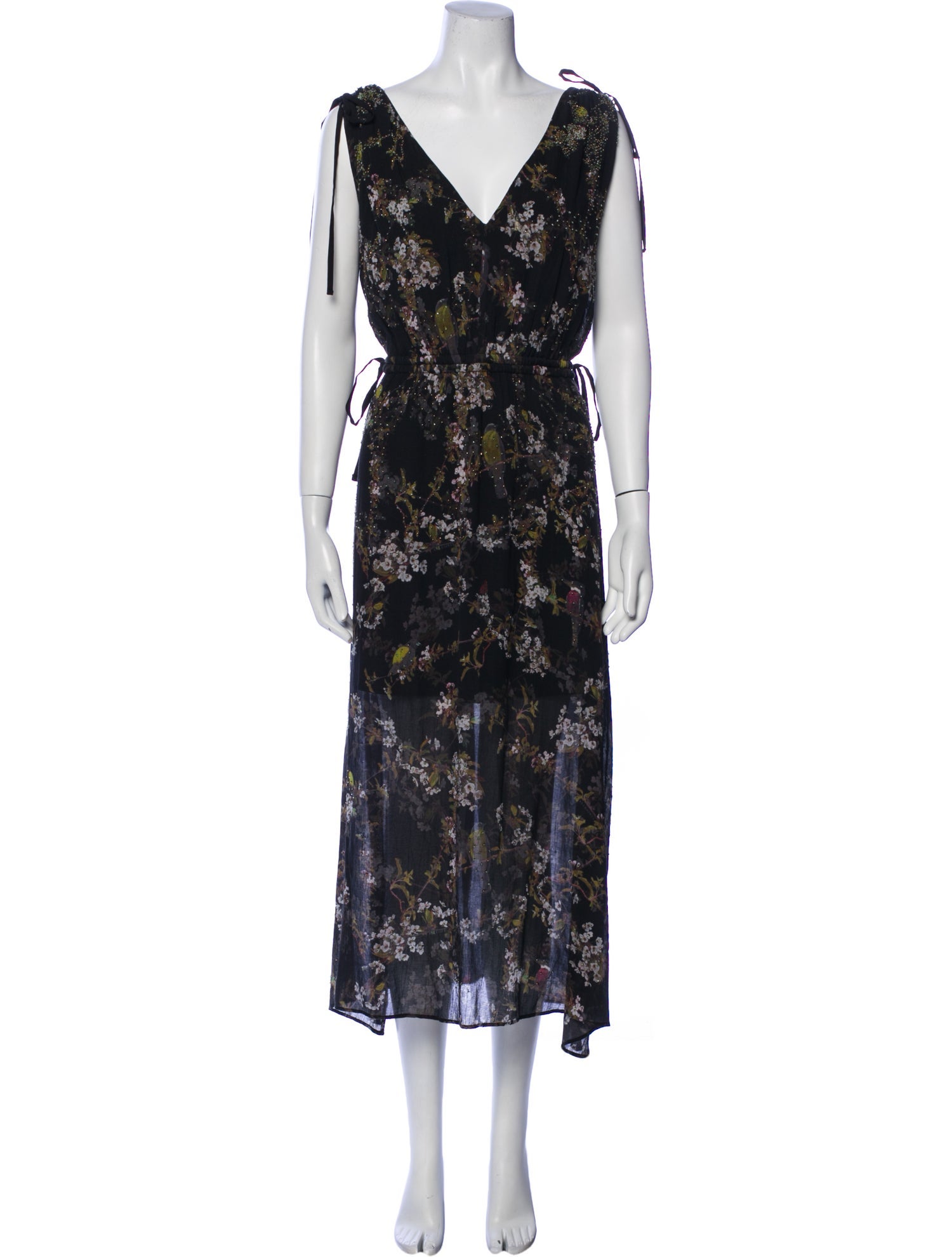 AllSaints Floral Print Long Dress