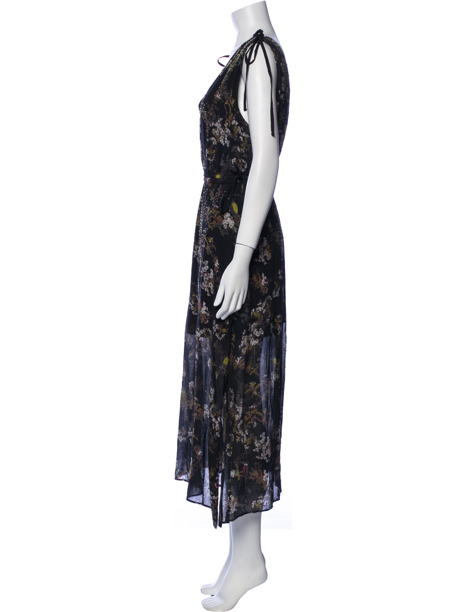 AllSaints Floral Print Long Dress