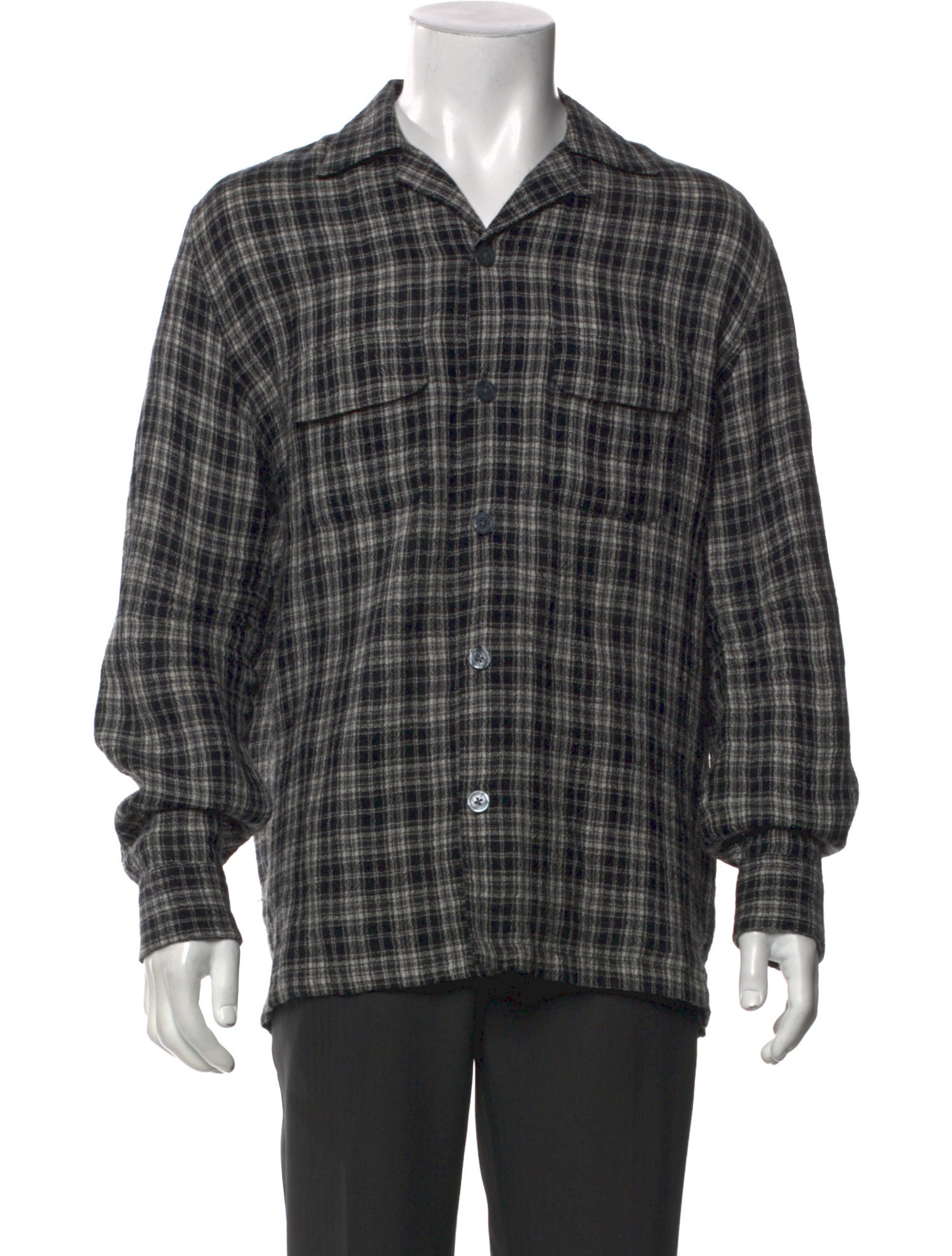 AllSaints Plaid Print Long Sleeve Shirt