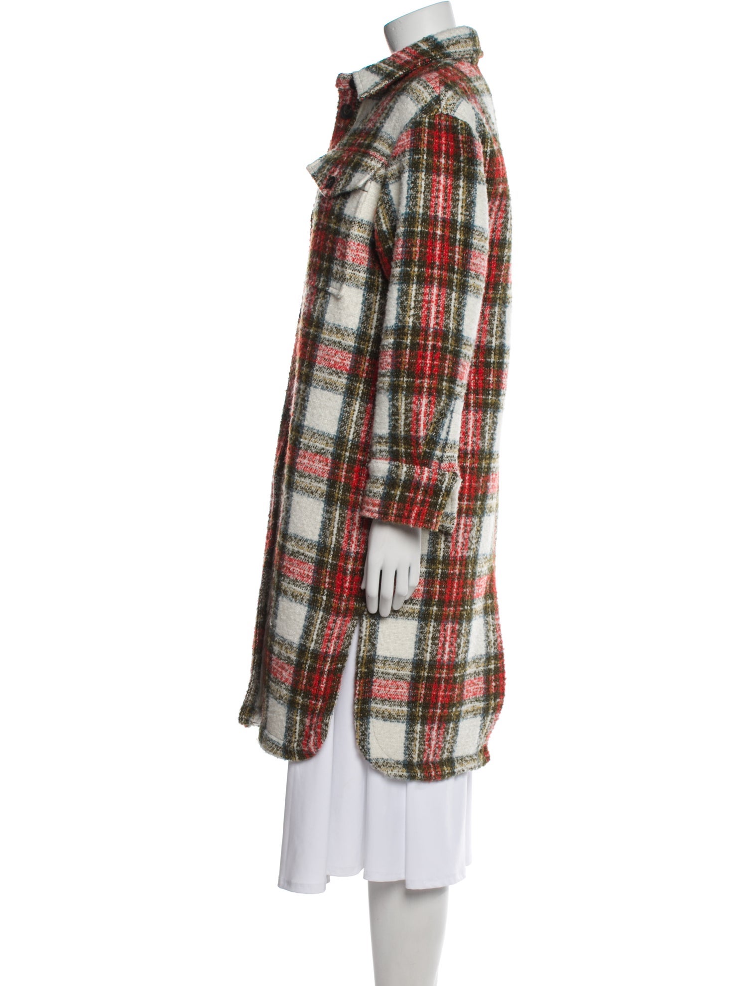 AllSaints Plaid Print Peacoat w/ Tags