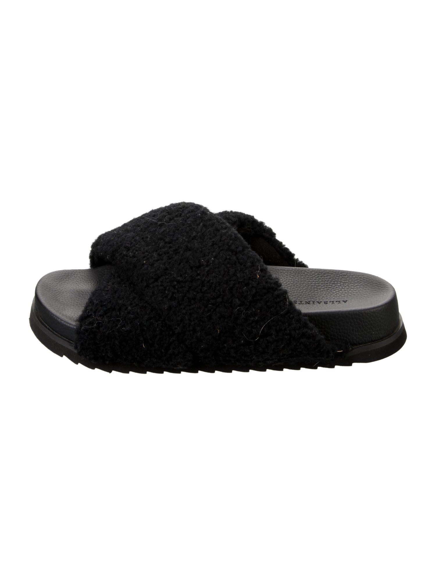 AllSaints Faux Fur Slides