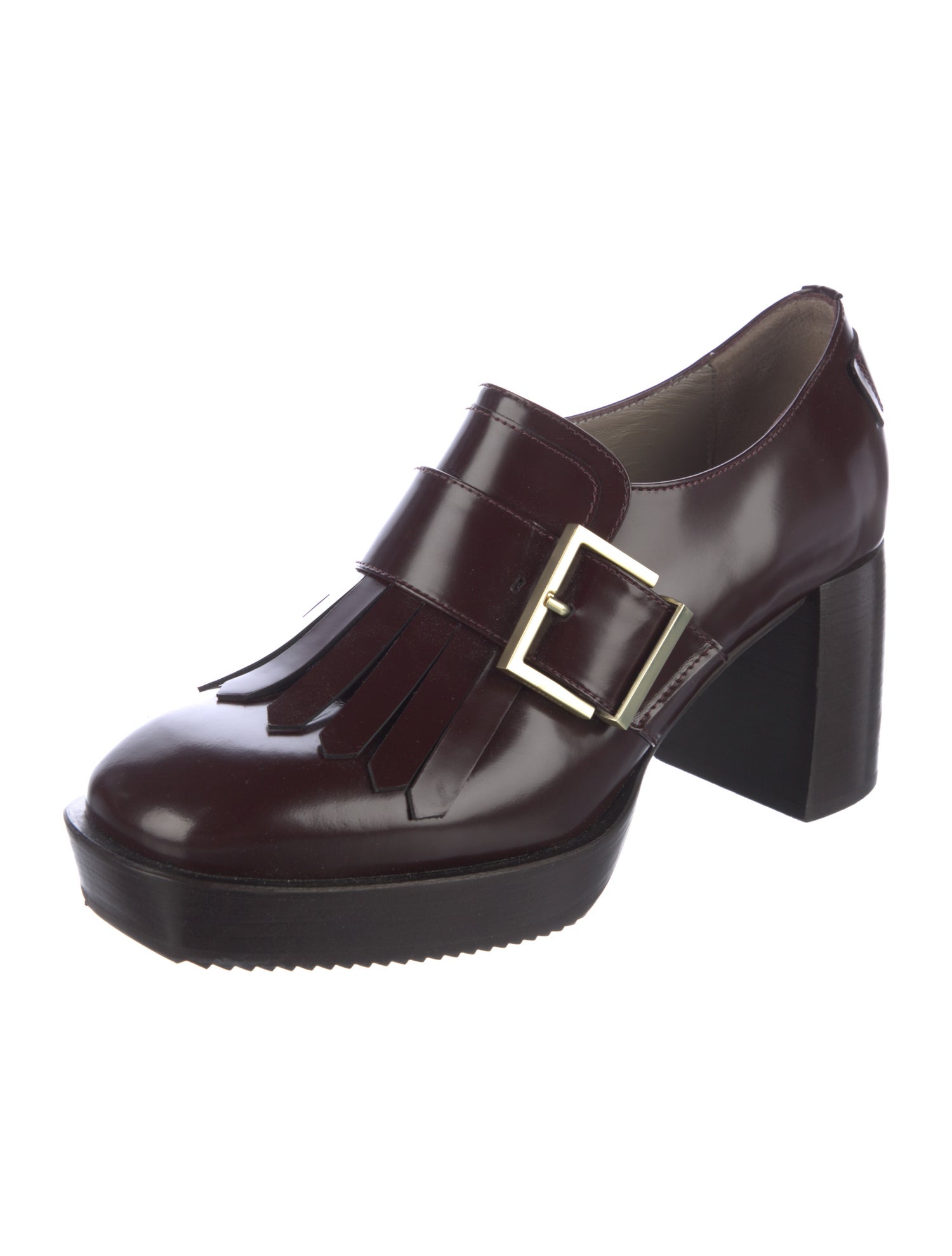 AllSaints Leather Fringe Trim Accent Pumps