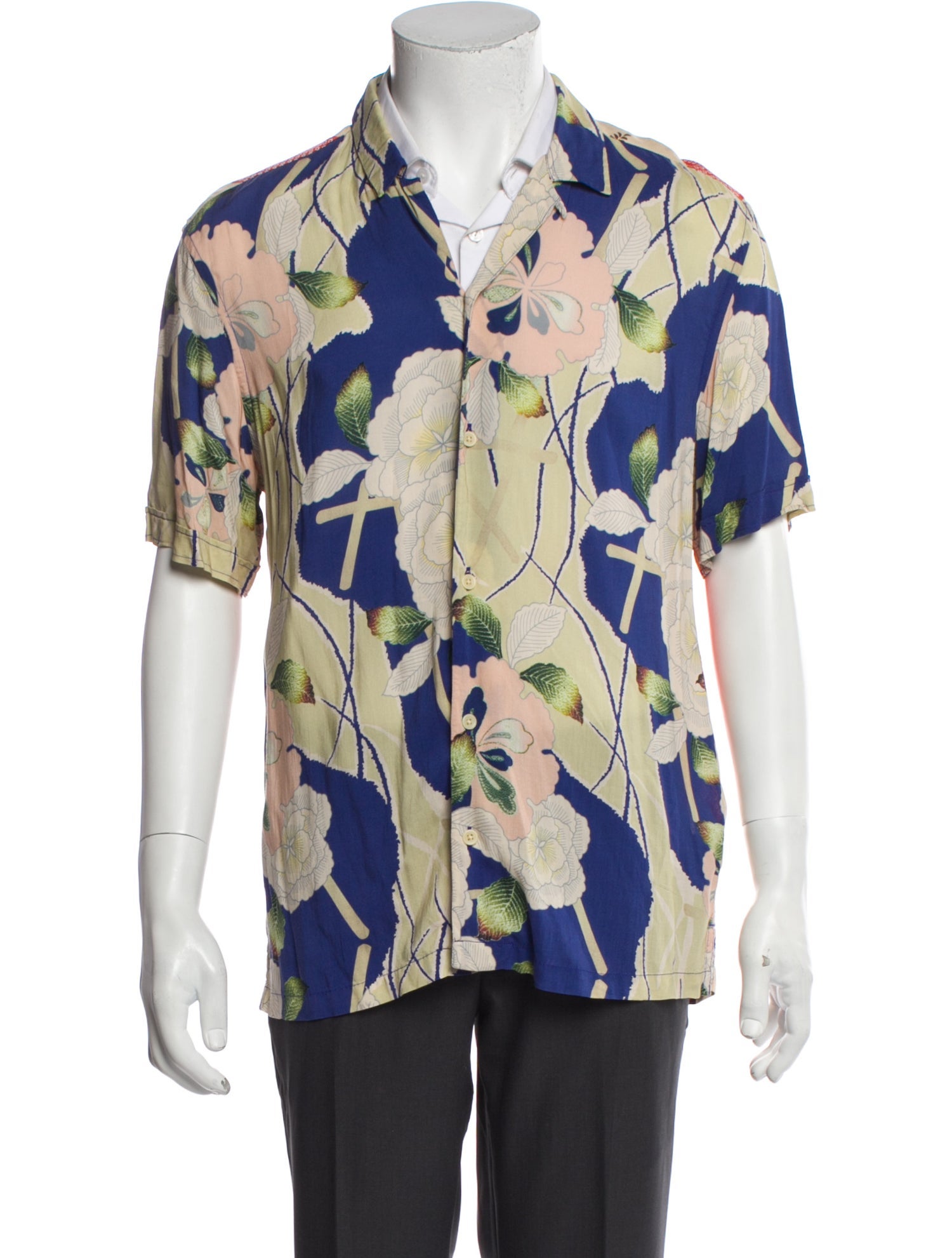 AllSaints Floral Print Short Sleeve Shirt