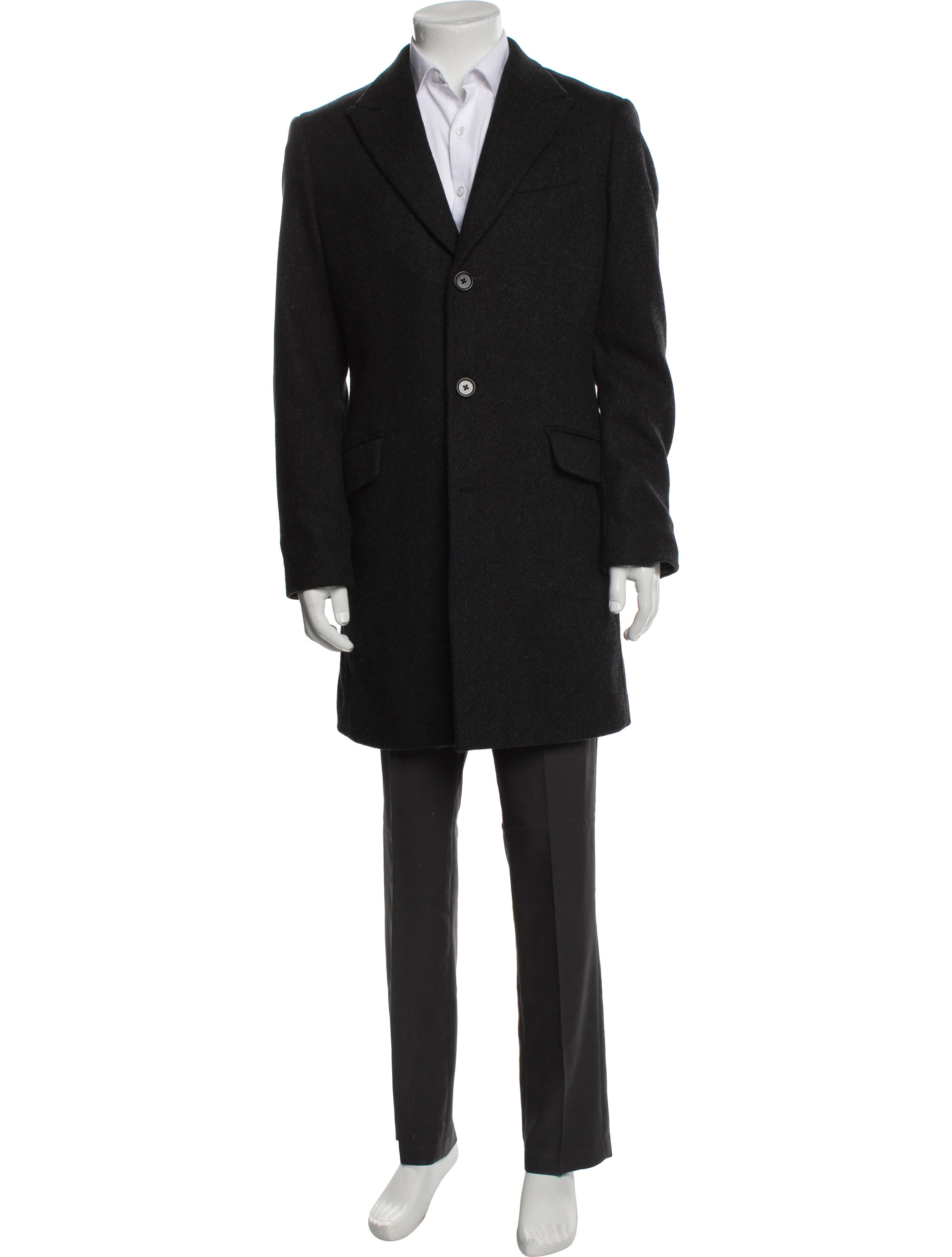 AllSaints Wool Plaid Print Overcoat