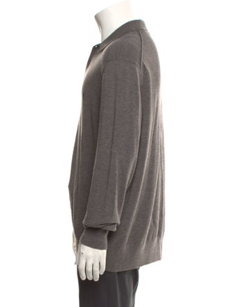 AllSaints Collar Long Sleeve Polo Sweater