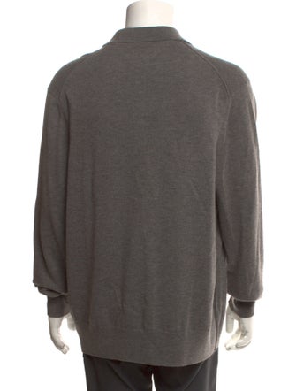 AllSaints Collar Long Sleeve Polo Sweater
