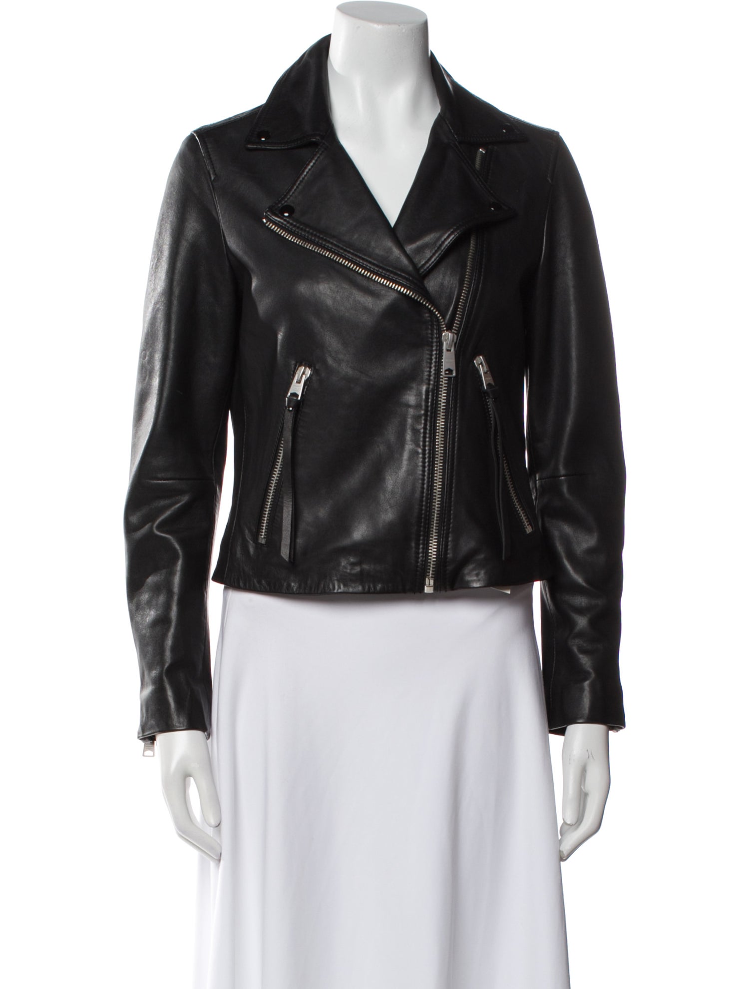 AllSaints Lamb Leather Biker Jacket