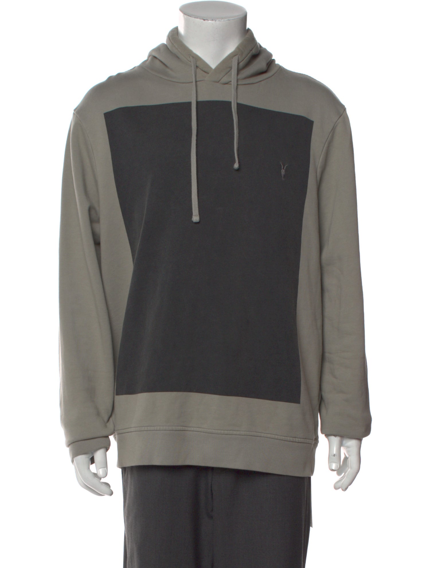 AllSaints Colorblock Pattern Crew Neck Hoodie
