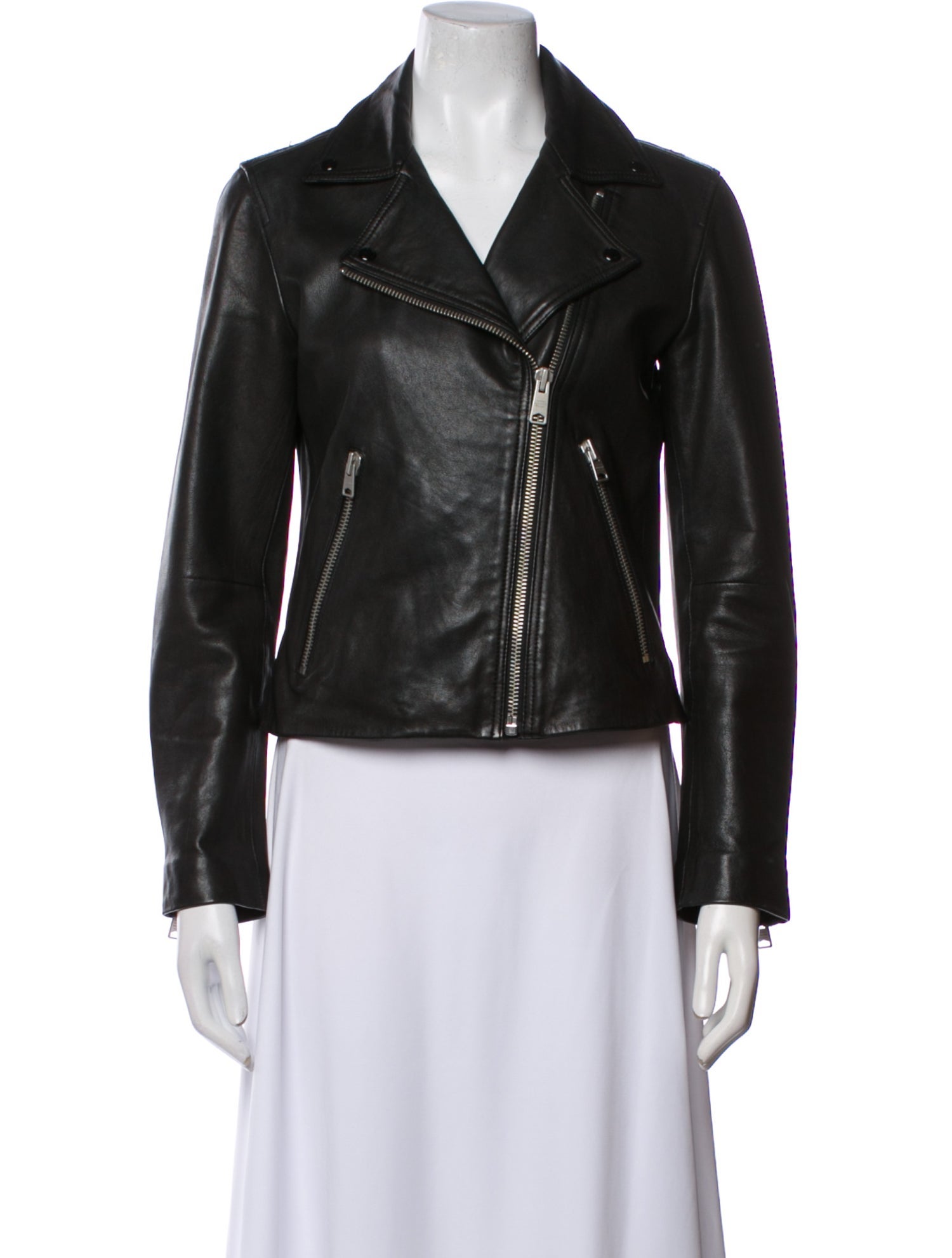 AllSaints Lamb Leather Biker Jacket
