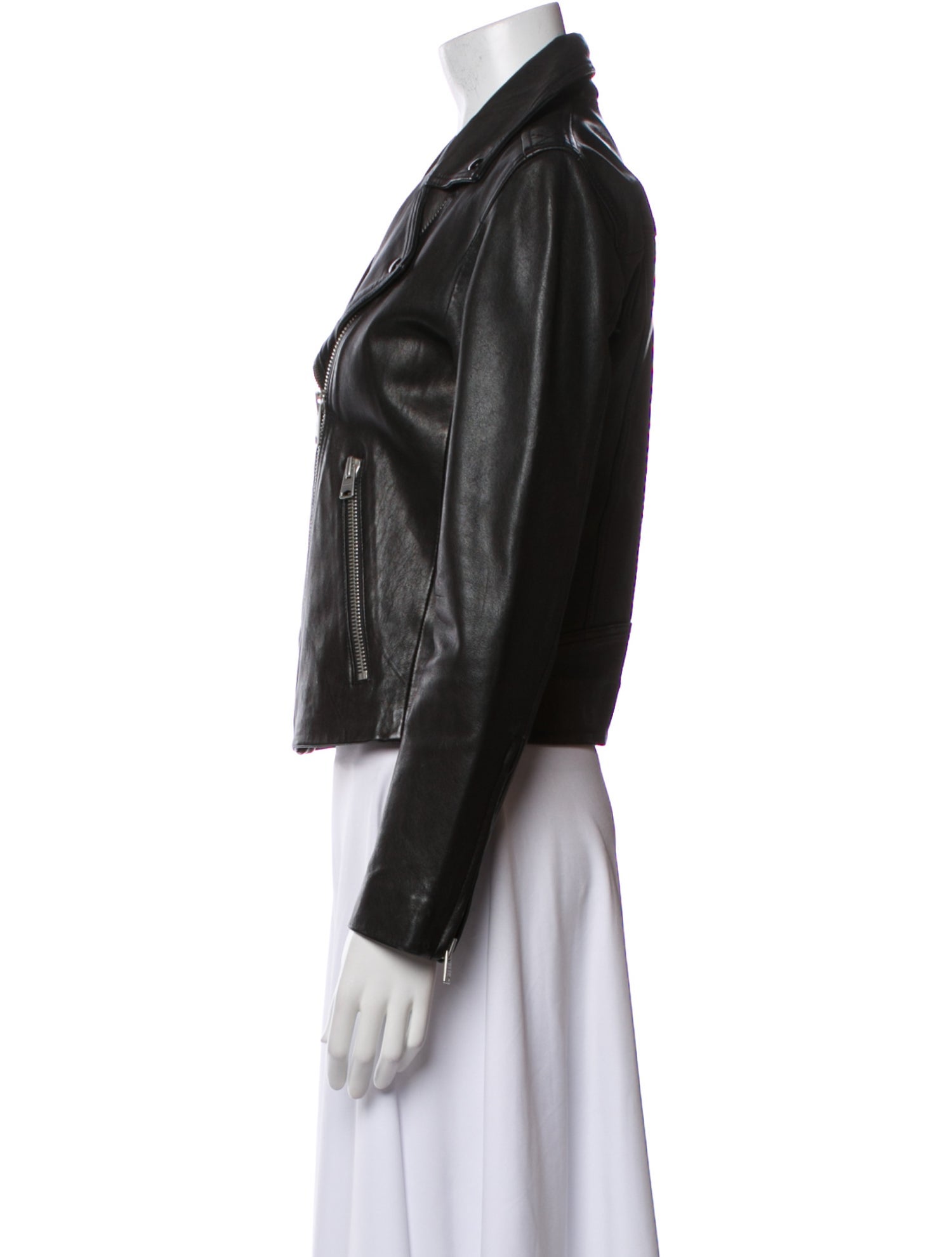 AllSaints Lamb Leather Biker Jacket