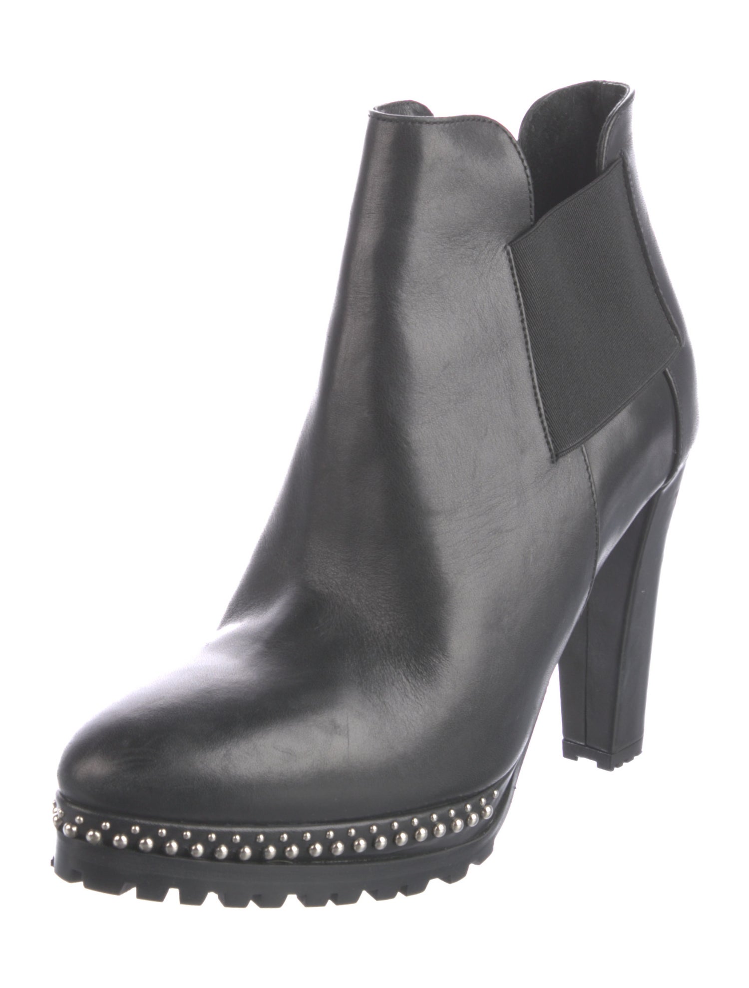 AllSaints Leather Studded Accents Chelsea Boots