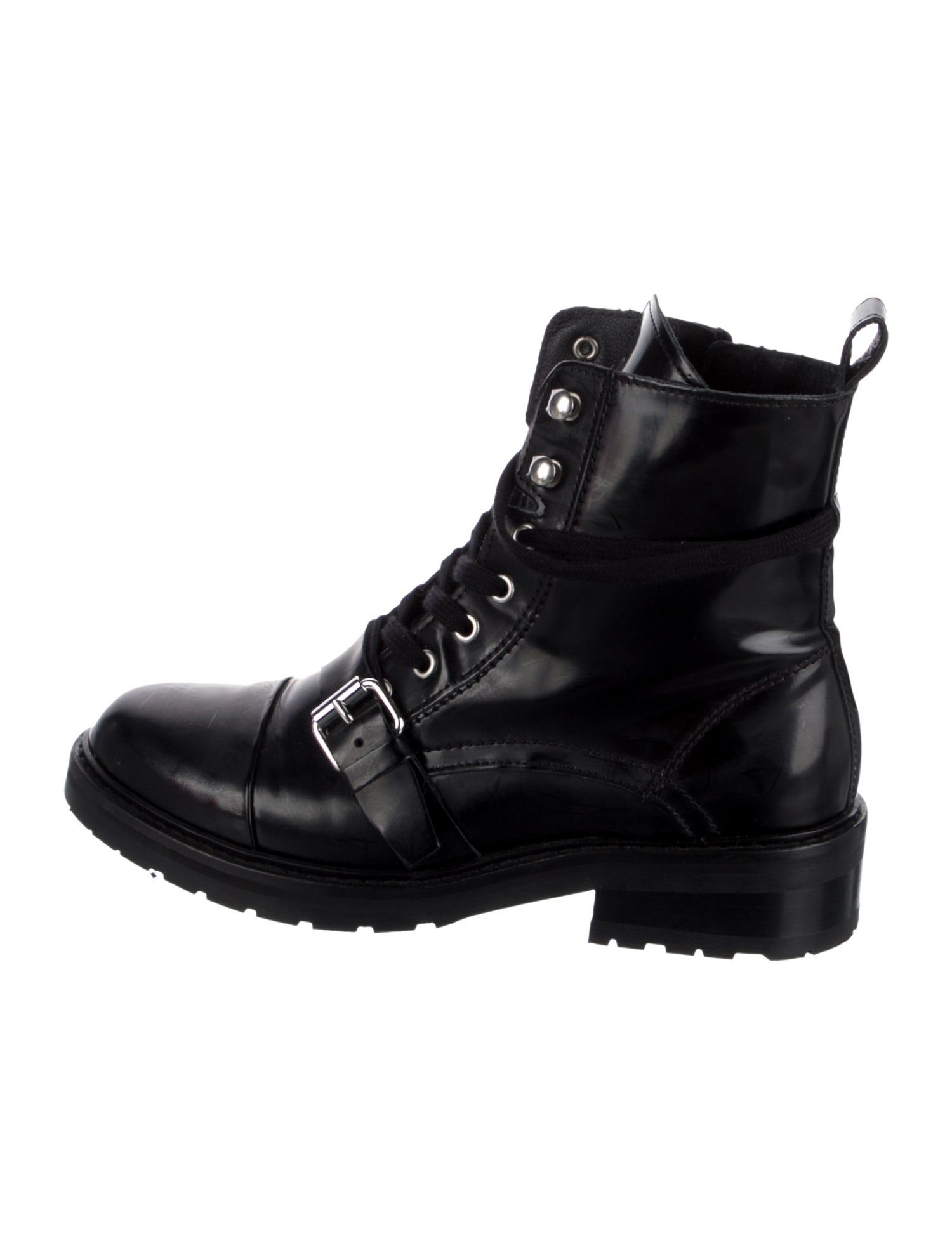 AllSaints Patent Leather Combat Boots