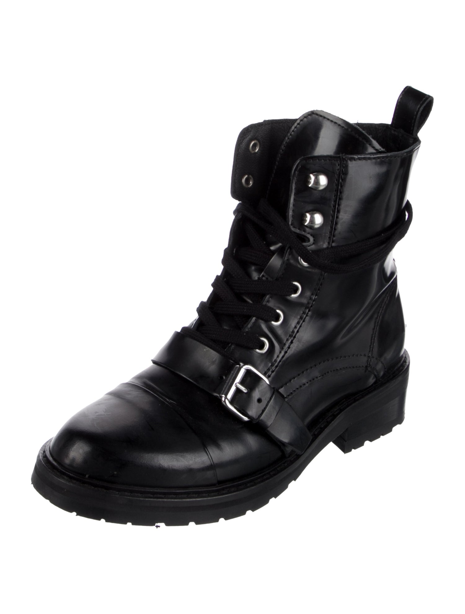 AllSaints Patent Leather Combat Boots
