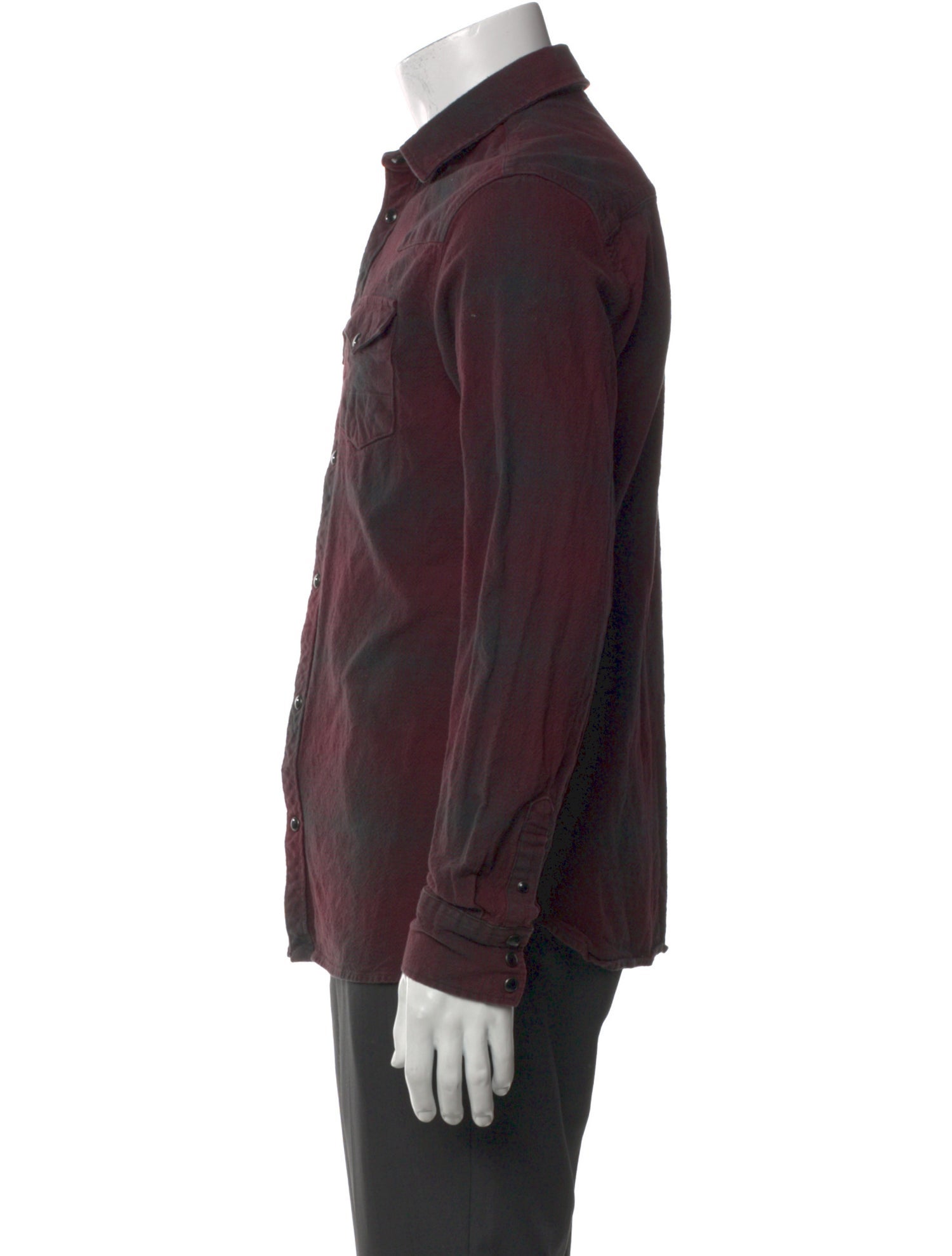 AllSaints Tie-Dye Print Long Sleeve Western Shirt