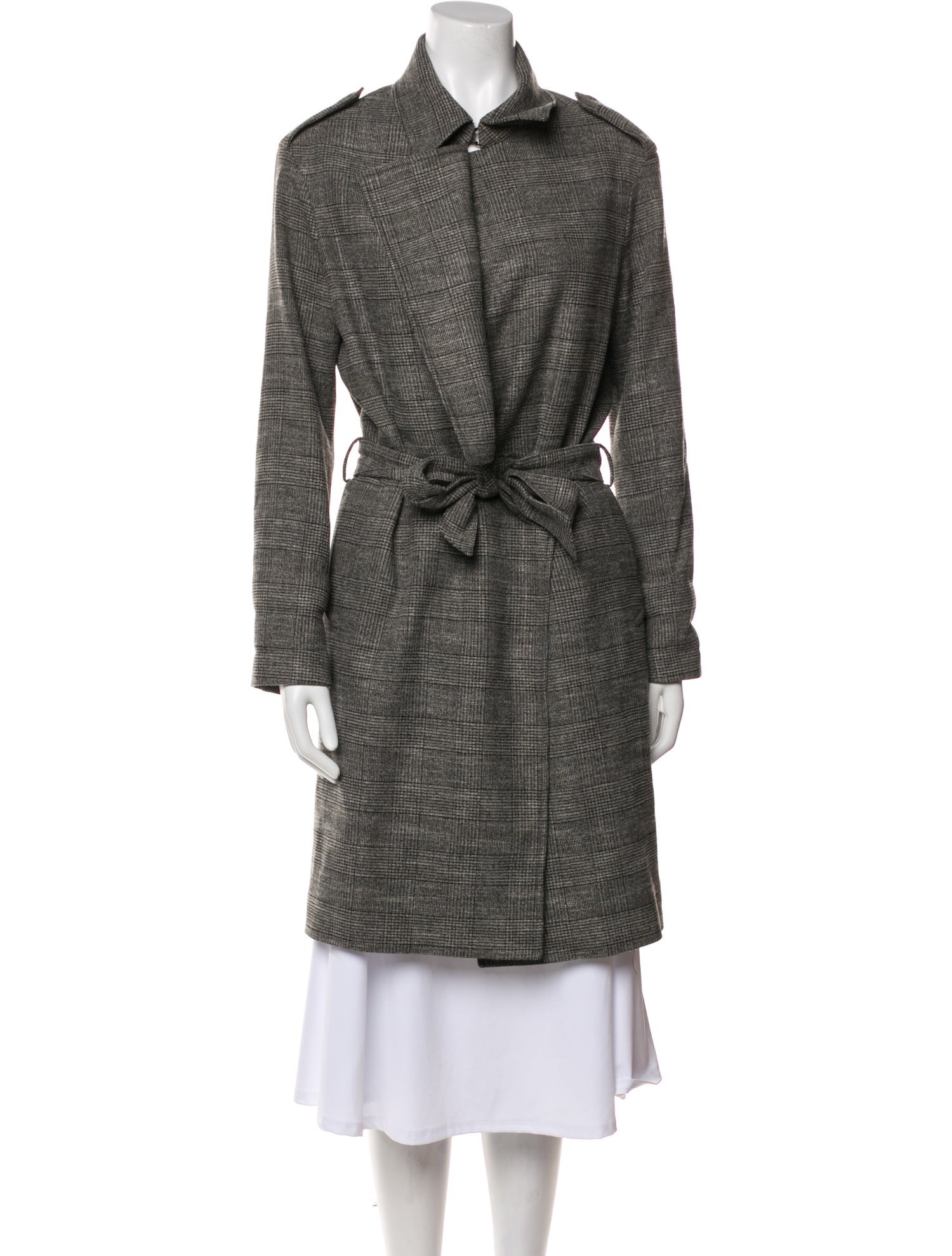 AllSaints Tweed Pattern Trench Coat