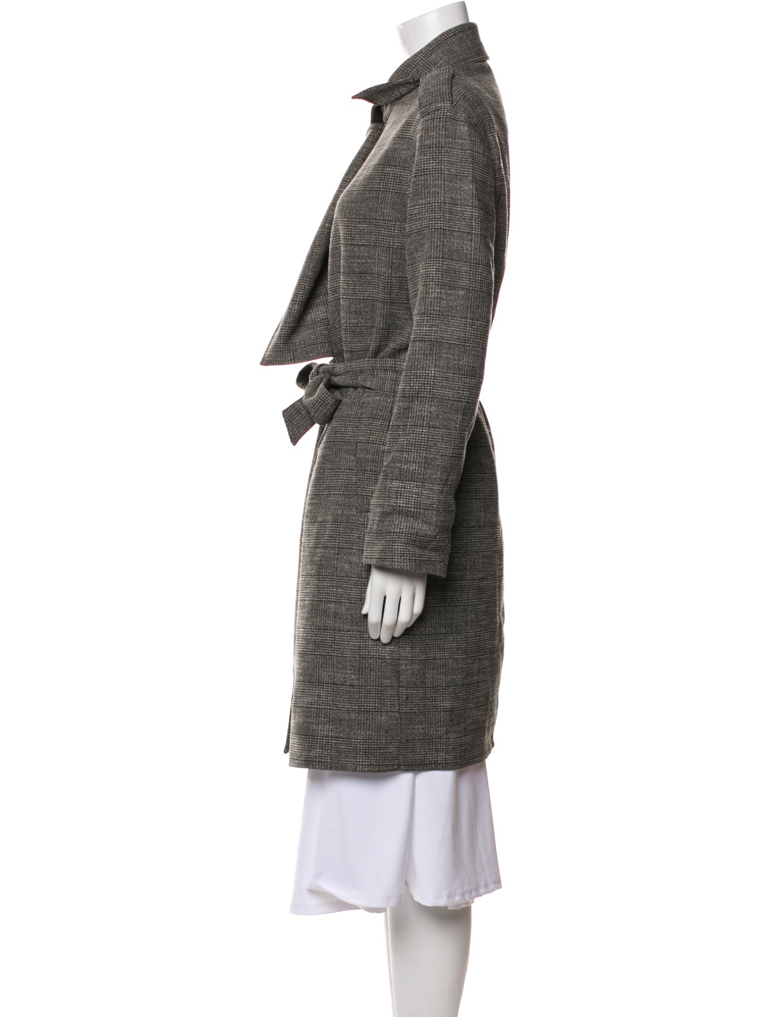 AllSaints Tweed Pattern Trench Coat