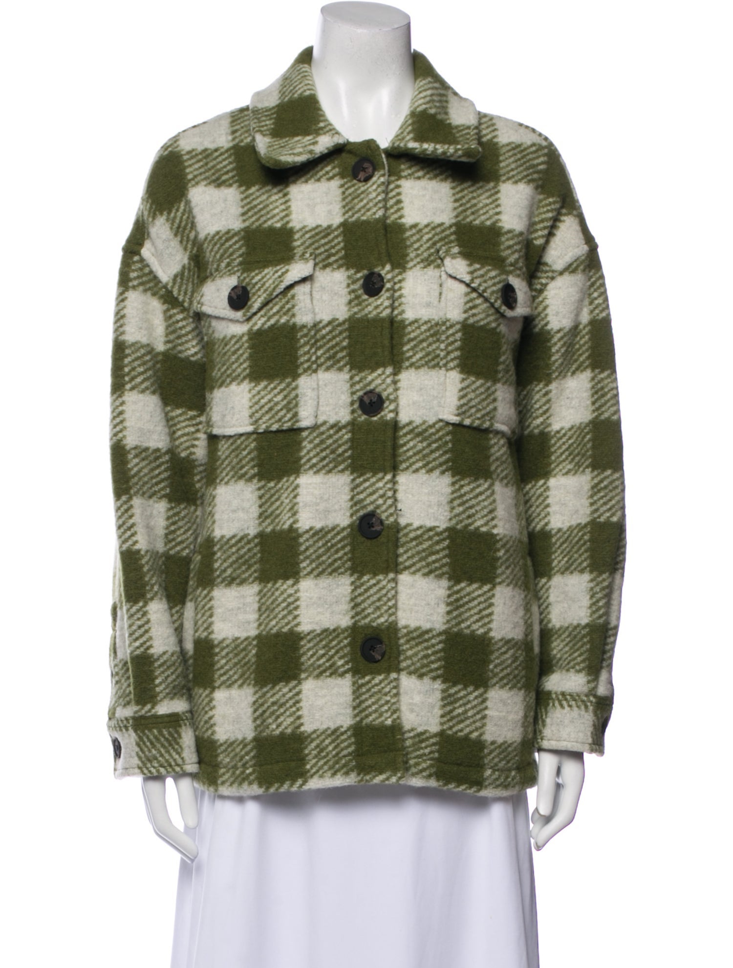 AllSaints Wool Plaid Print Jacket w/ Tags