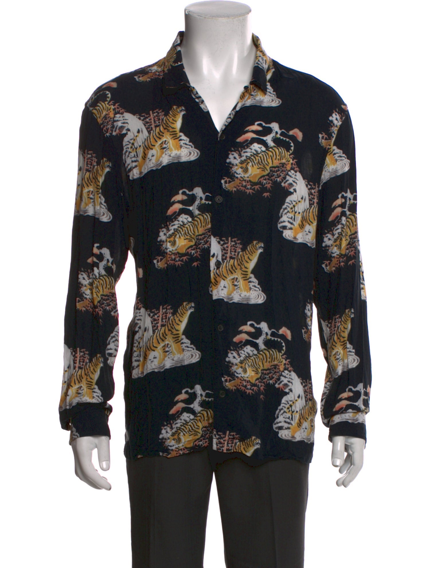 AllSaints Printed Long Sleeve Shirt