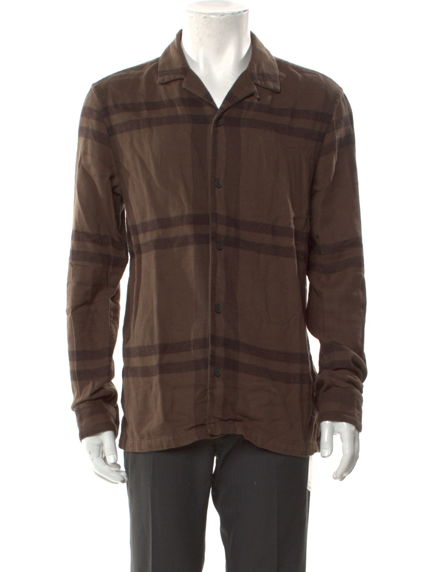 AllSaints Plaid Print Long Sleeve Shirt