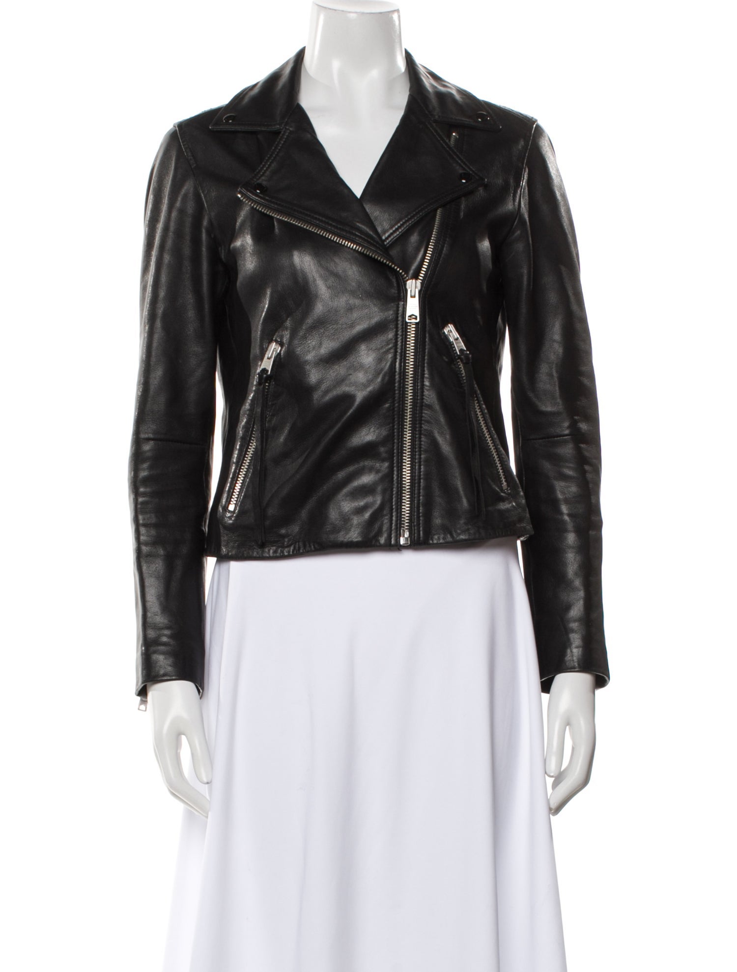 AllSaints Lamb Leather Biker Jacket