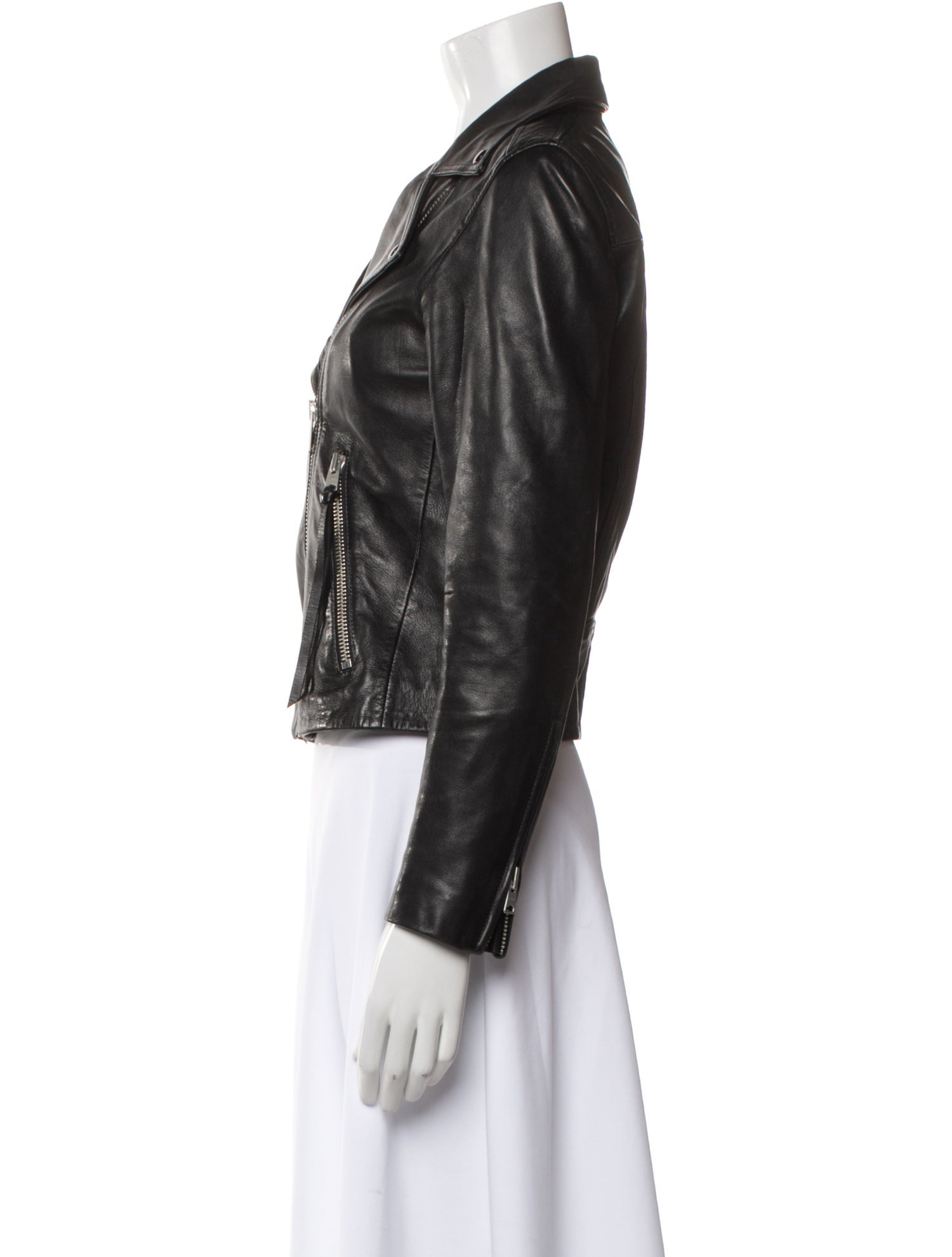 AllSaints Lamb Leather Biker Jacket