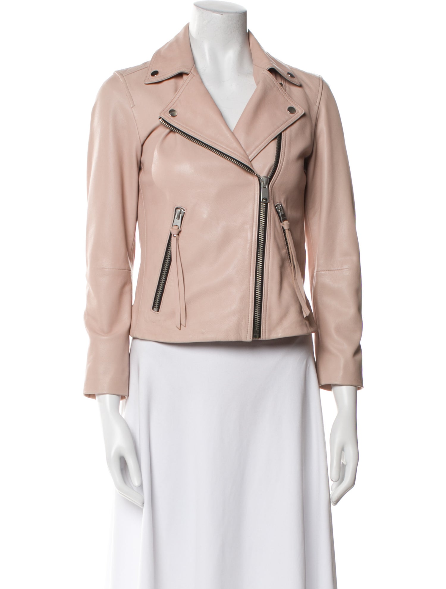 AllSaints Lamb Leather Biker Jacket