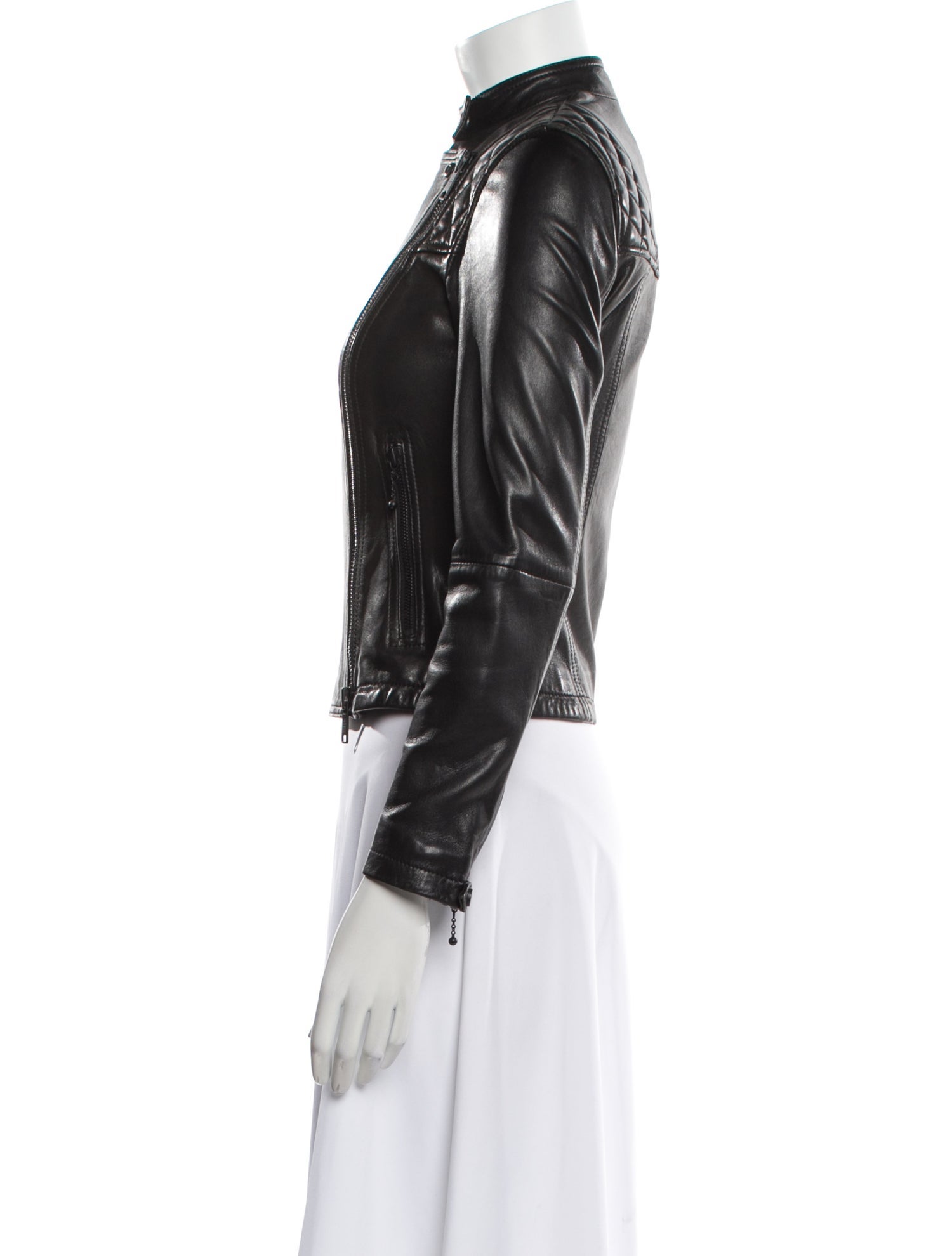 AllSaints Lamb Leather Biker Jacket