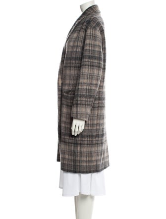 AllSaints Wool Plaid Print Coat