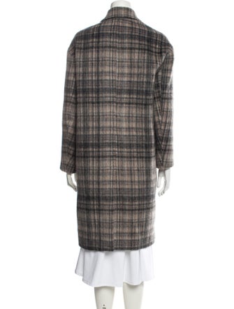 AllSaints Wool Plaid Print Coat