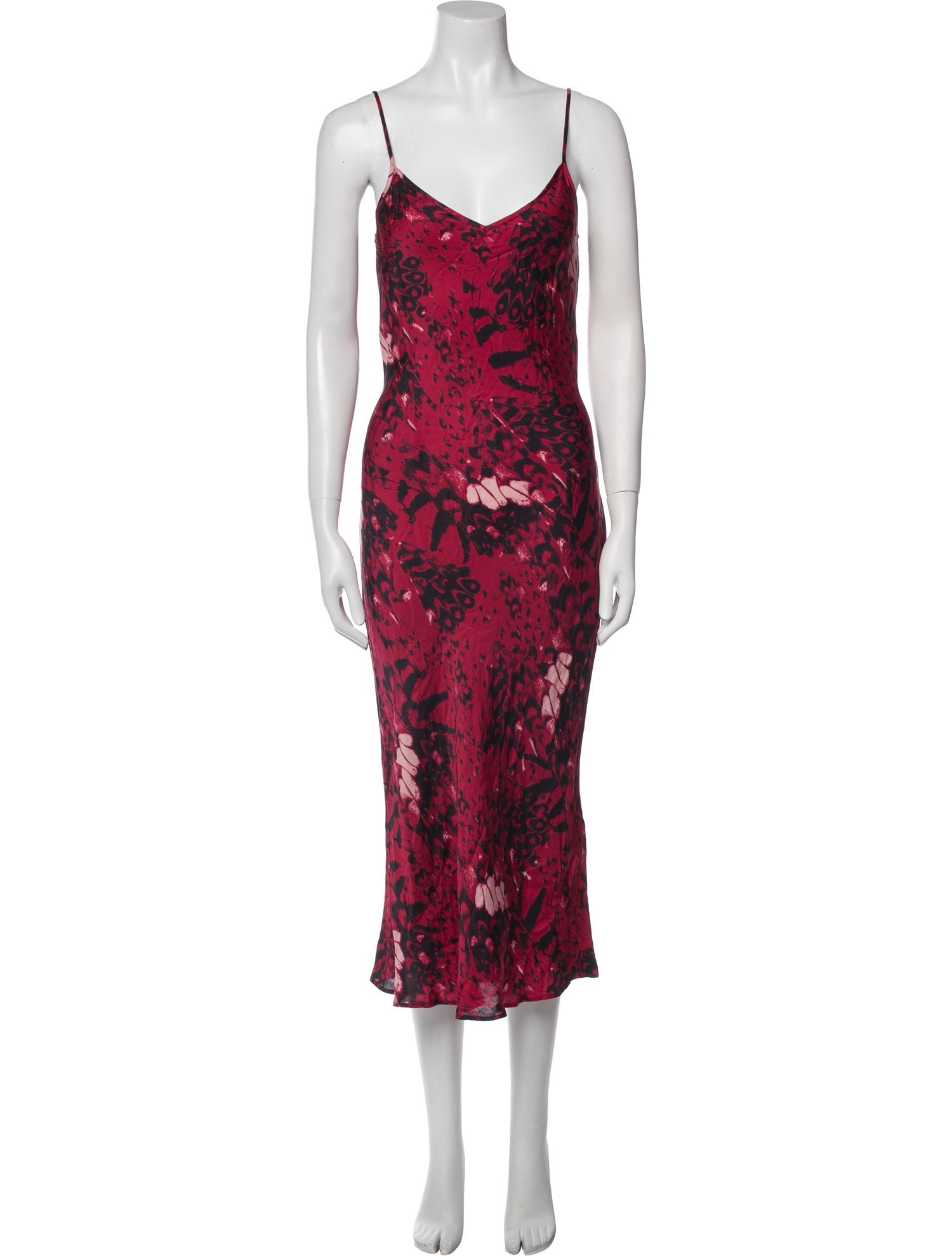 AllSaints Floral Print Midi Length Dress
