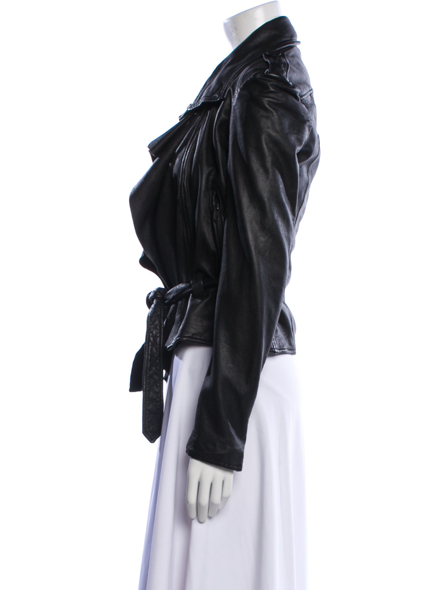 AllSaints Calf Leather Biker Jacket