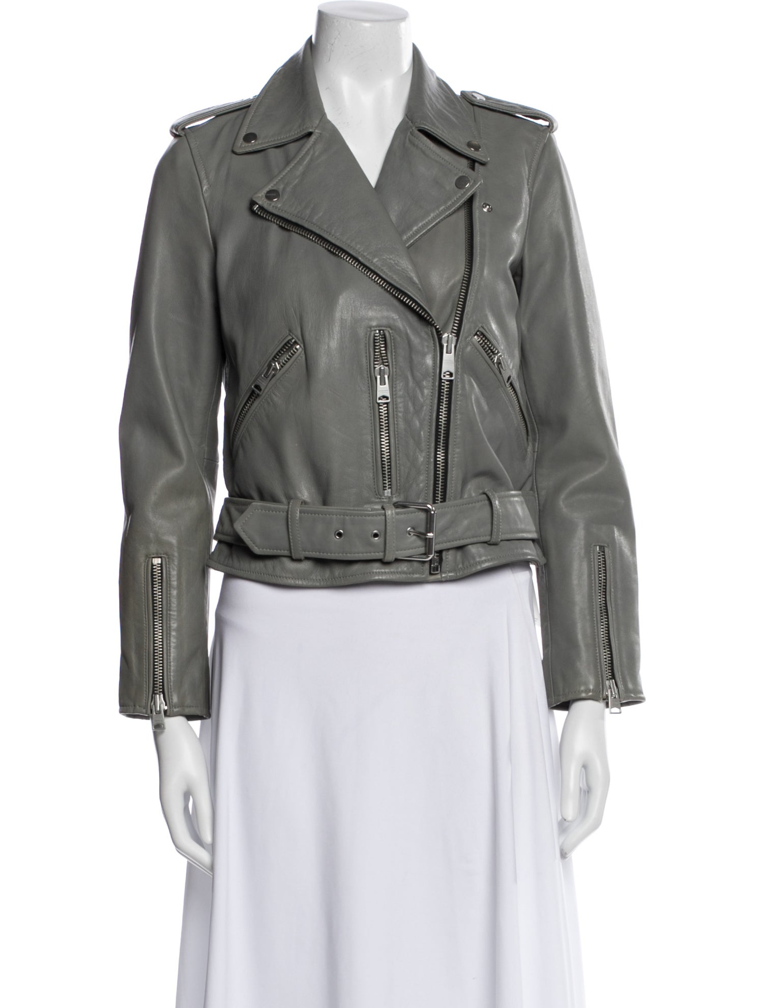 AllSaints Lamb Leather Biker Jacket