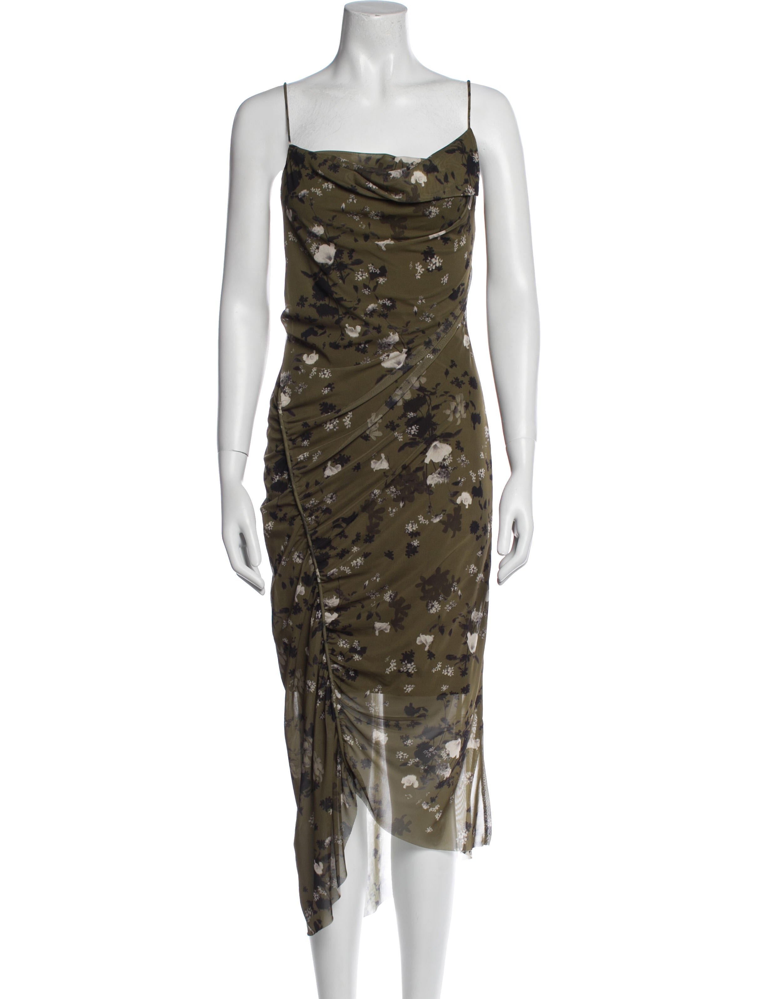 AllSaints Floral Print Midi Length Dress