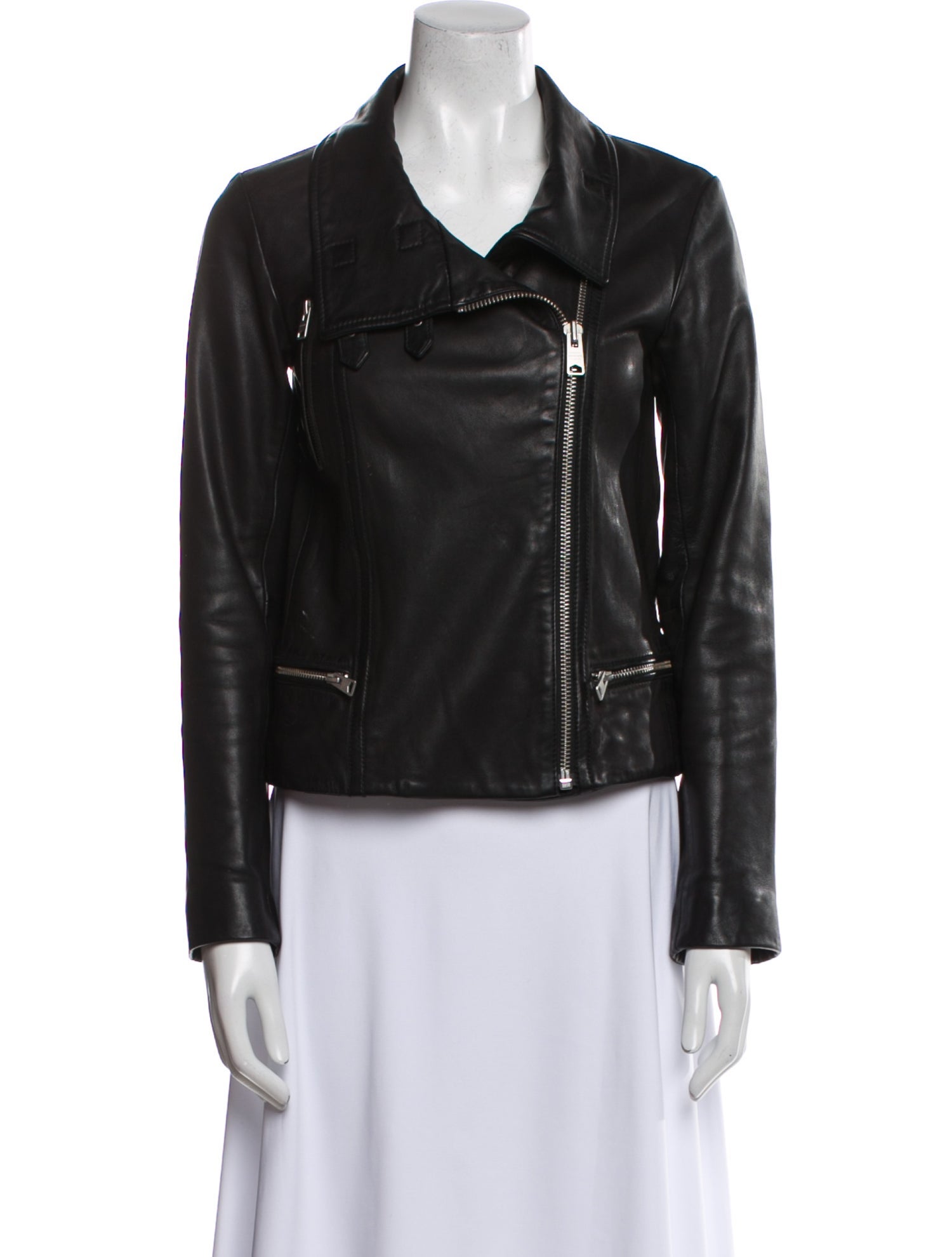 AllSaints Lamb Leather Biker Jacket