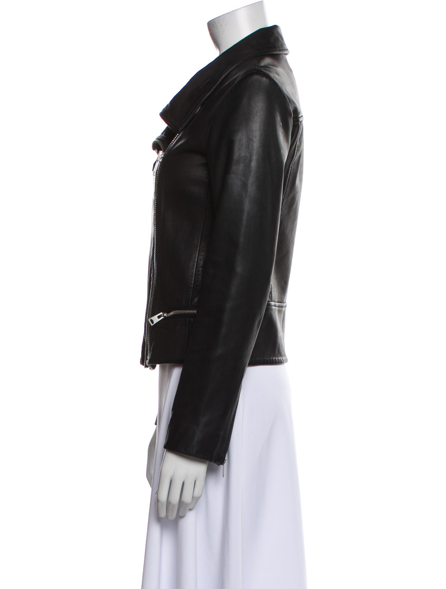 AllSaints Lamb Leather Biker Jacket