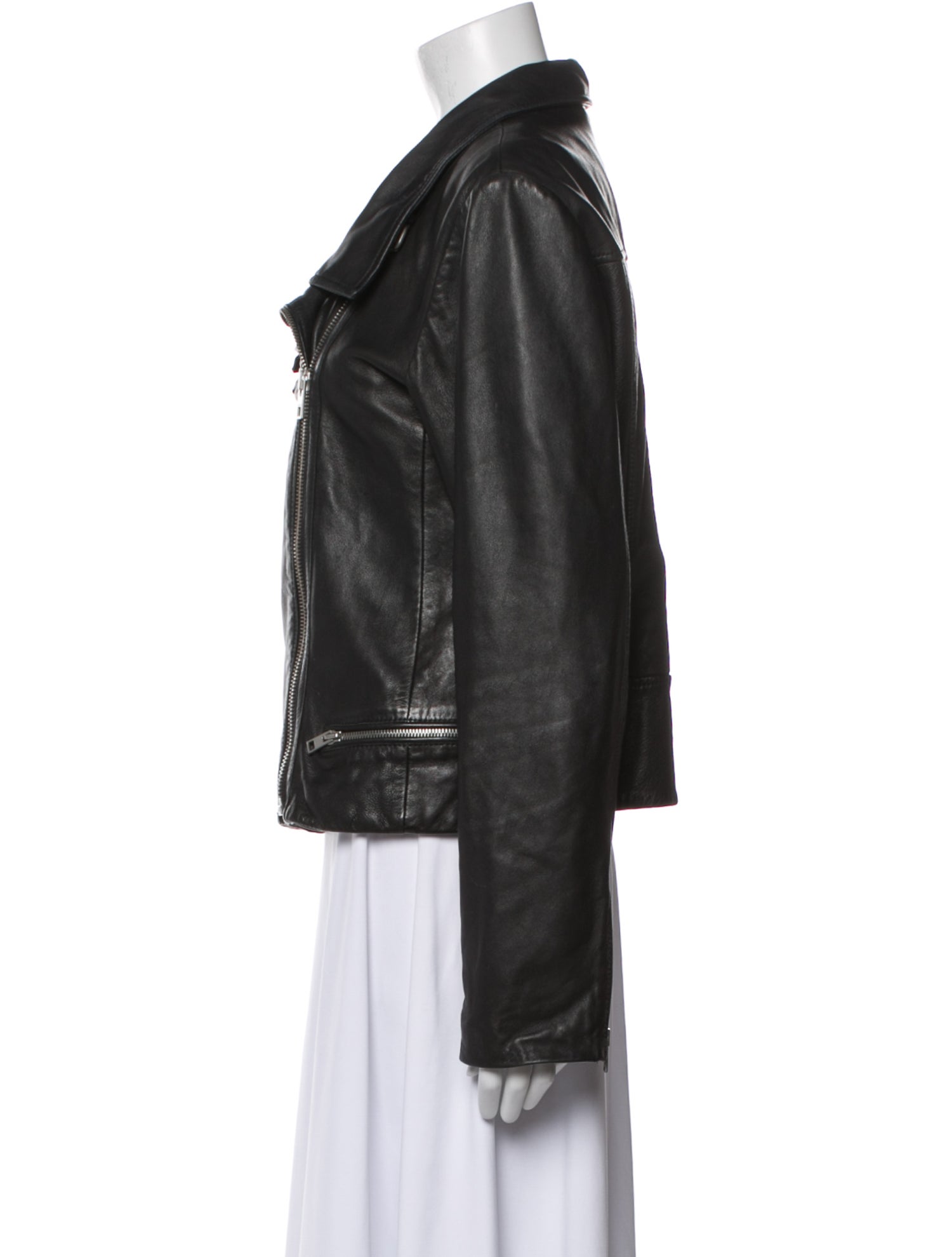 AllSaints Lamb Leather Biker Jacket