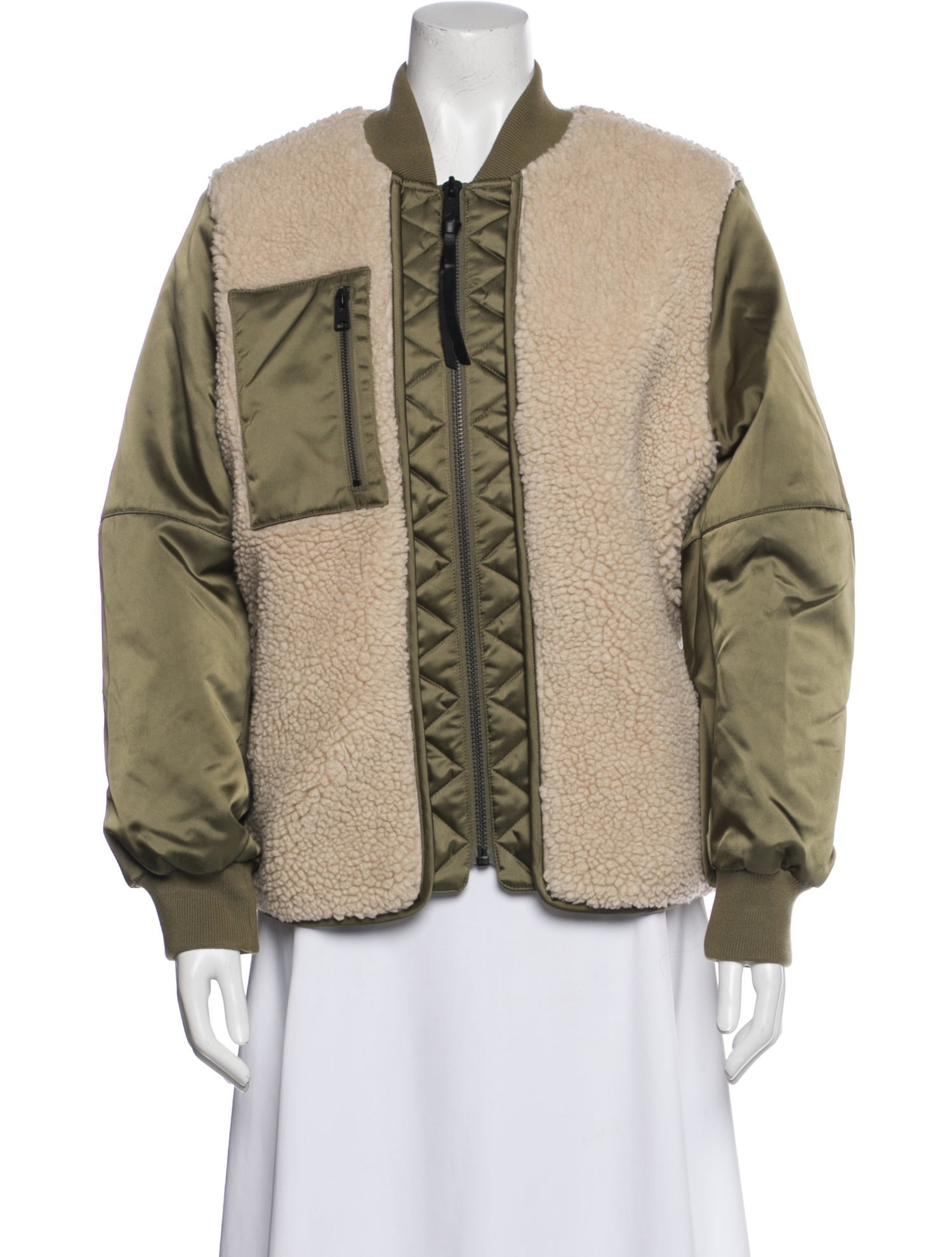 AllSaints Colorblock Pattern Bomber Jacket