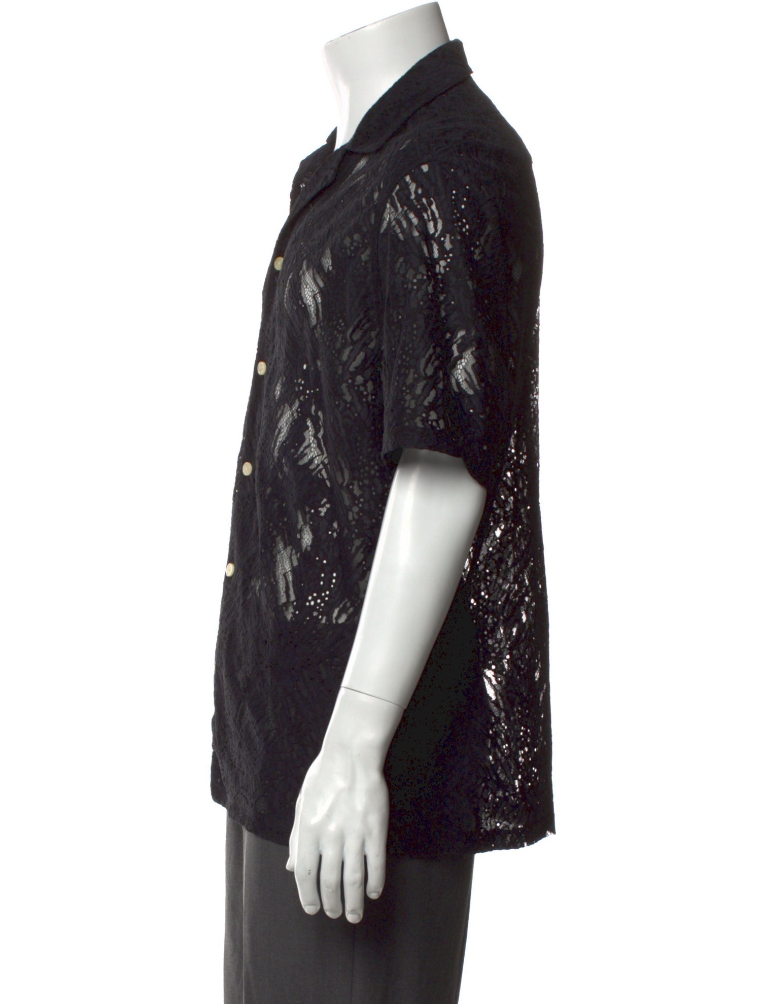 AllSaints Lace Pattern Short Sleeve Shirt