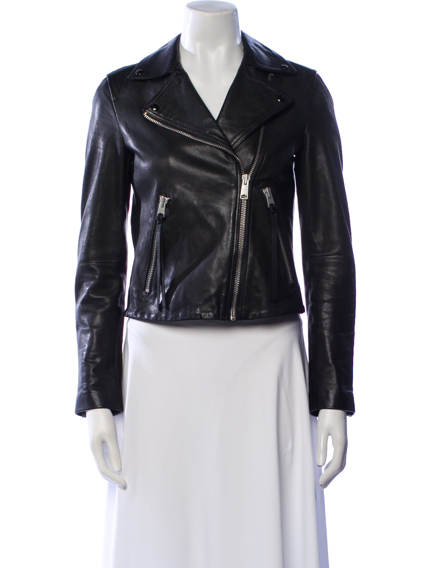 AllSaints Lamb Leather Biker Jacket